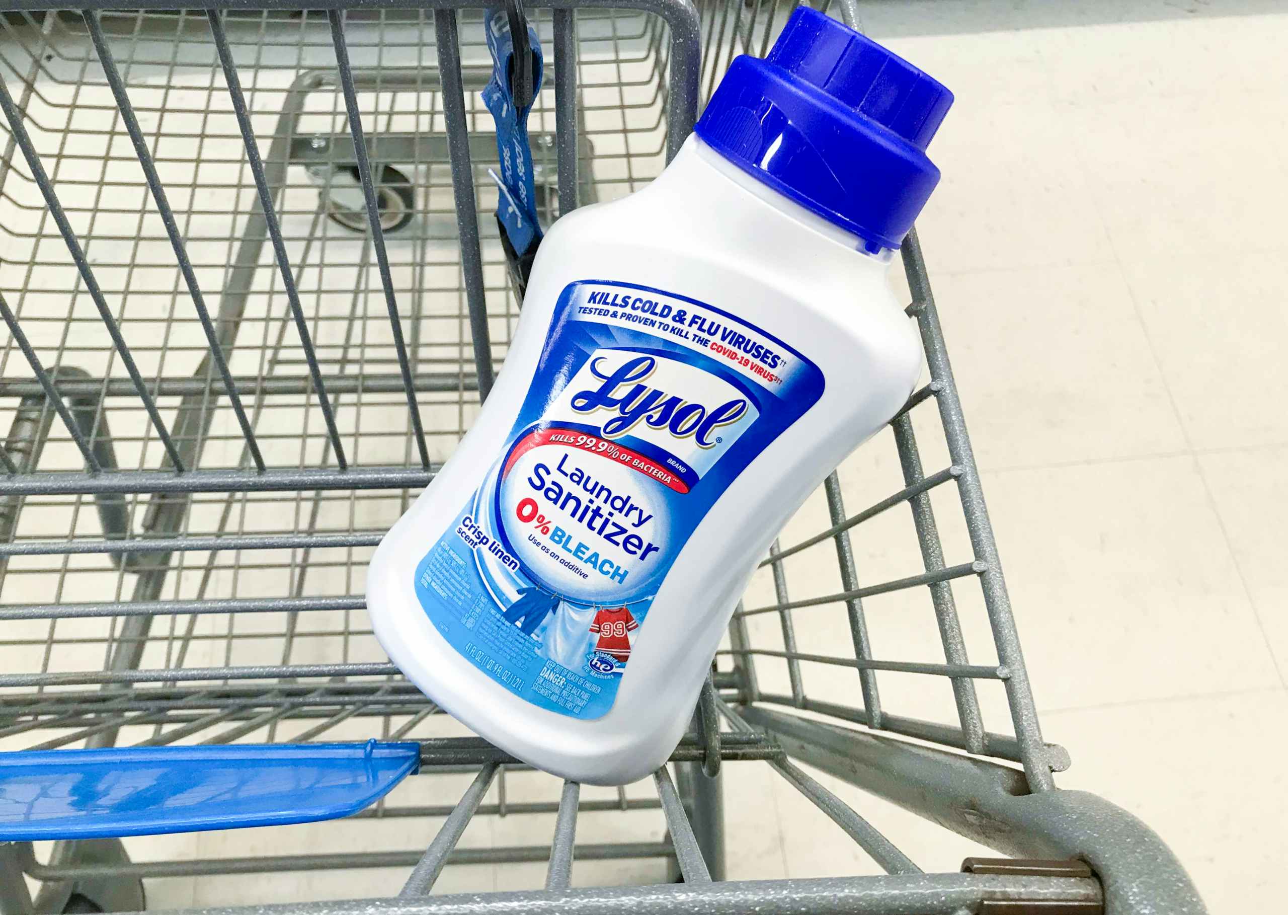 Lysol Laundry Sanitizer in Walmart shopping cart