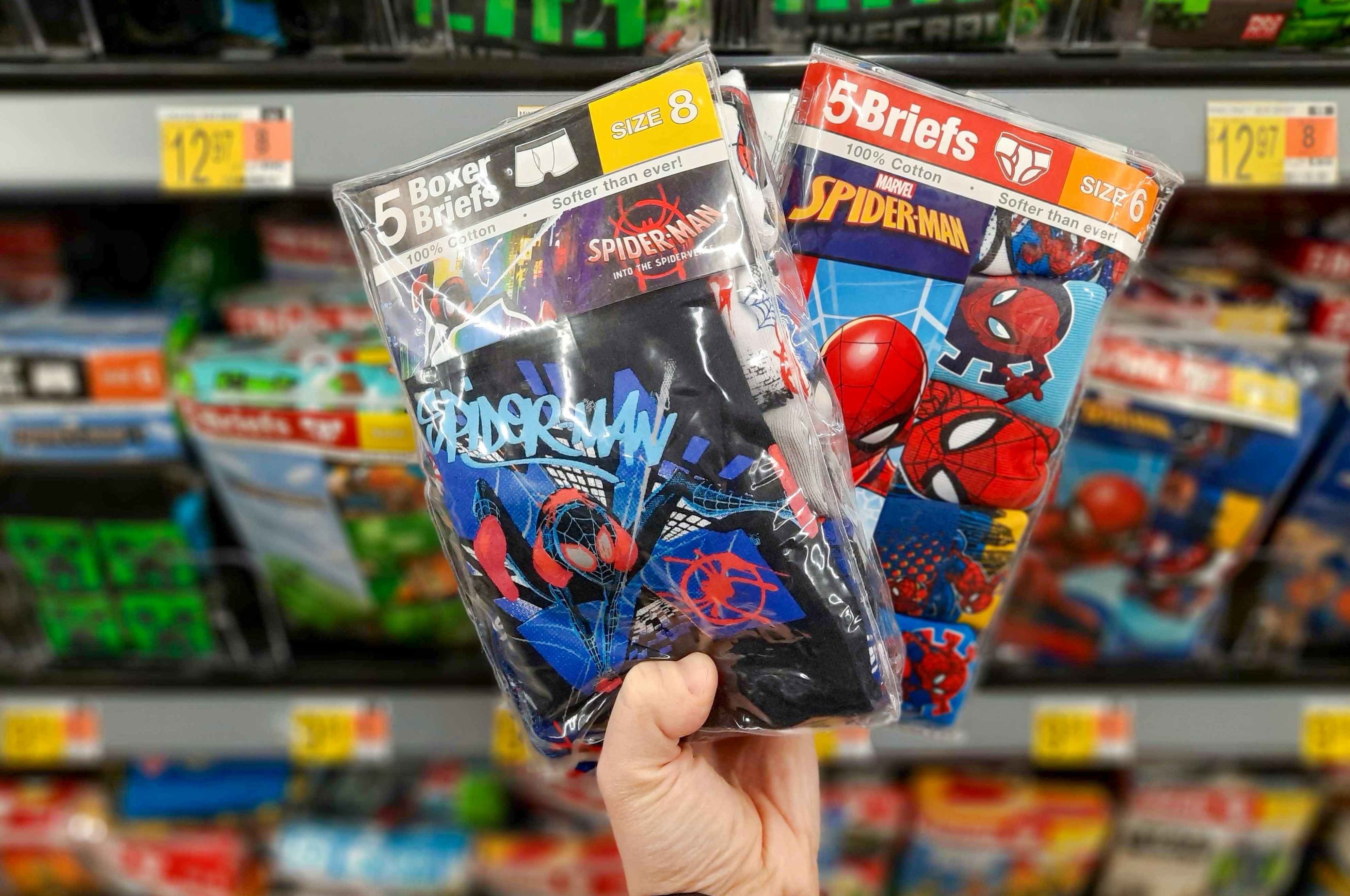 Boys' Spider-Man underwear at Walmart