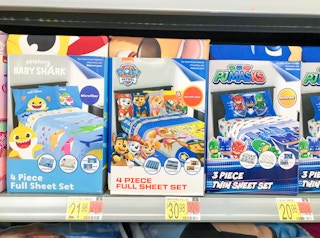 walmart paw patrol sheet set on shelf