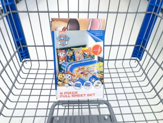 walmart paw patrol sheet set in cart