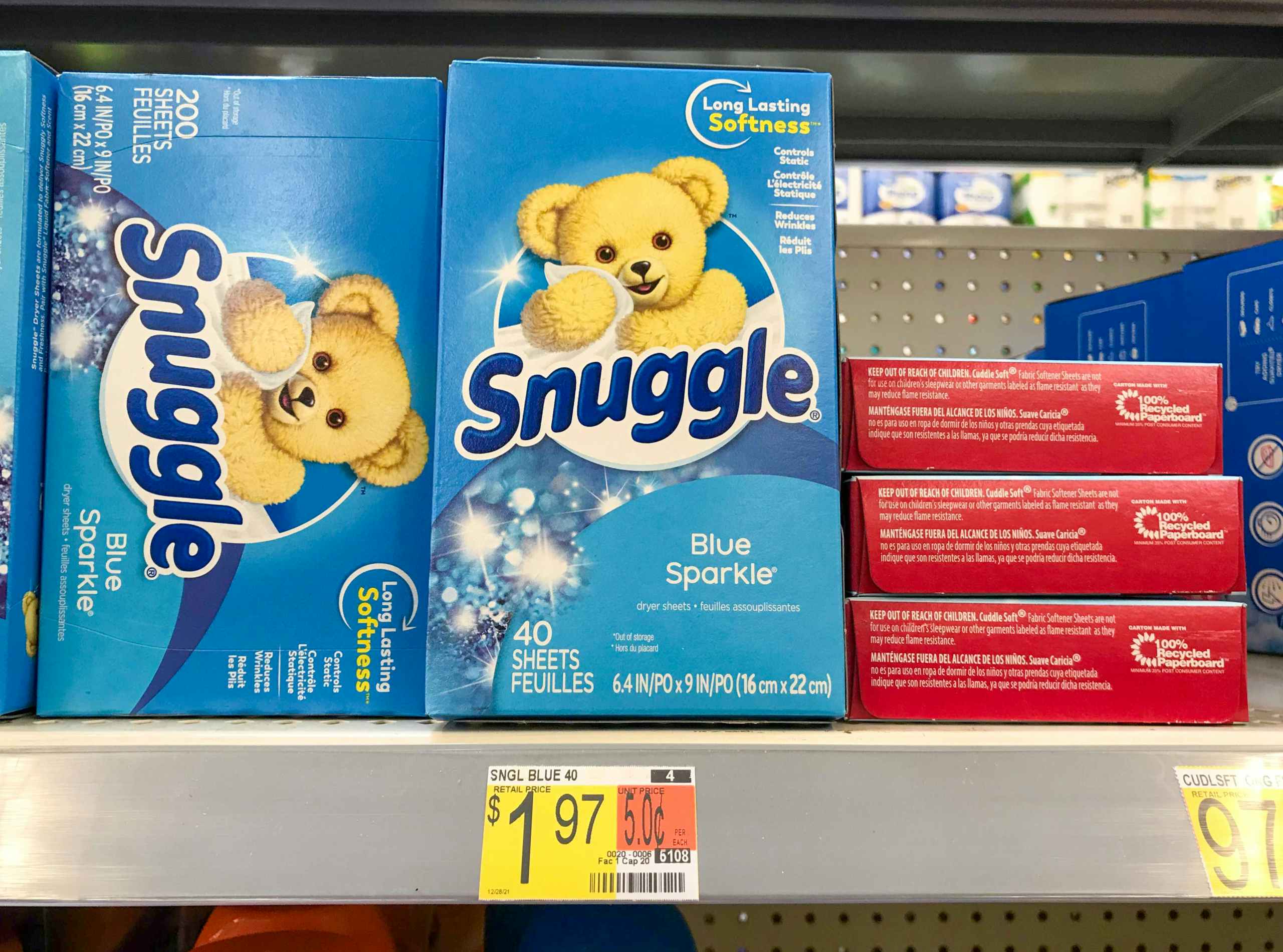 walmart snuggle blue sparkle on shelf