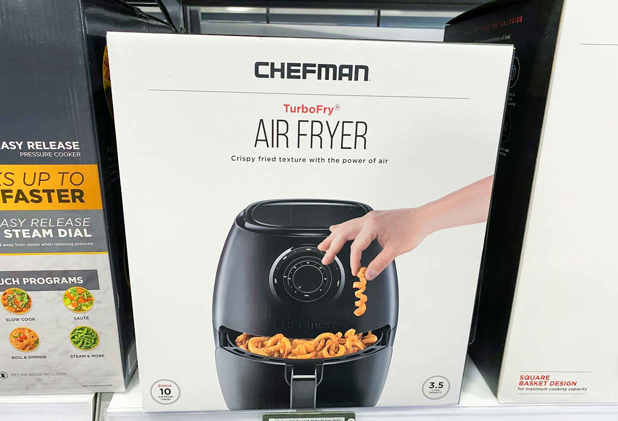 Chefman TurboFry 3.6 Qt. Analog Air Fryer, Dual Dial Control - Black