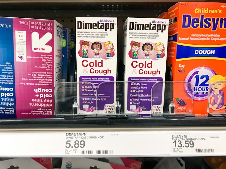 children's dimetapp on a target shelf