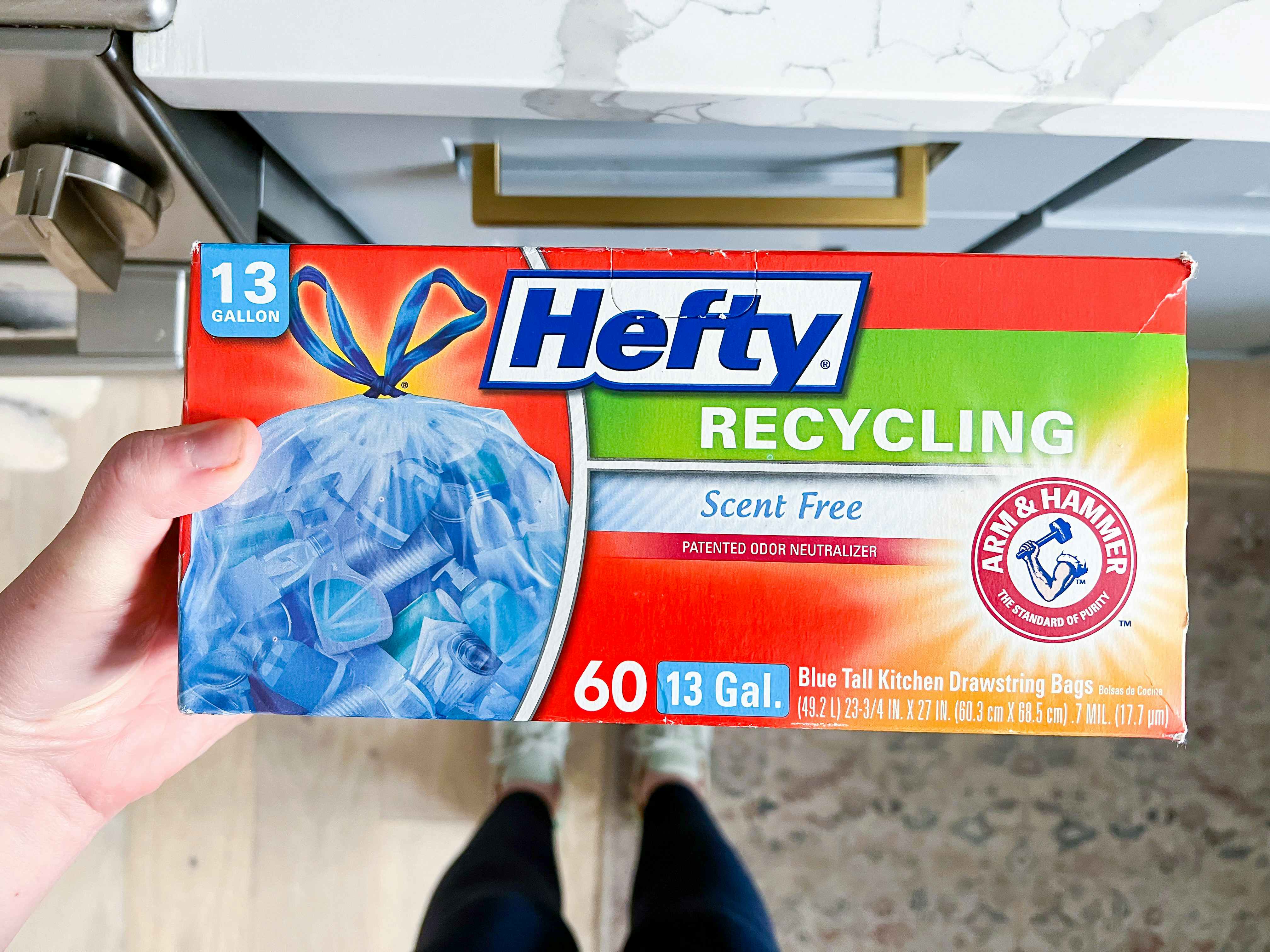 Hefty Recycling Trash Bags, Blue, 13 Gallon, 60 Count Blue 13