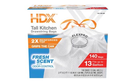 HDX 39 gal. Clear Flex Drawstring Trash Bags (50-Count)