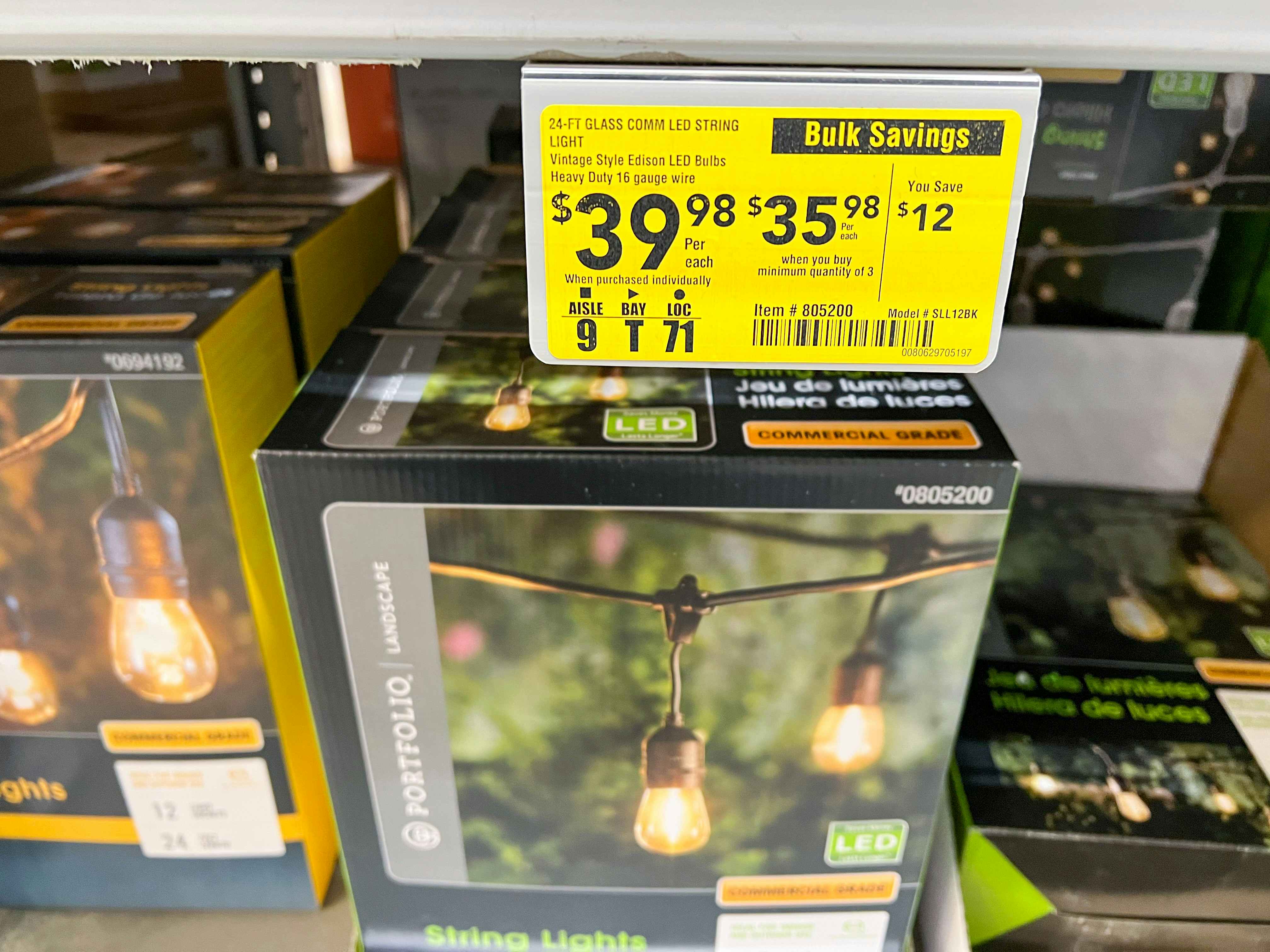outdoor lights with price sign