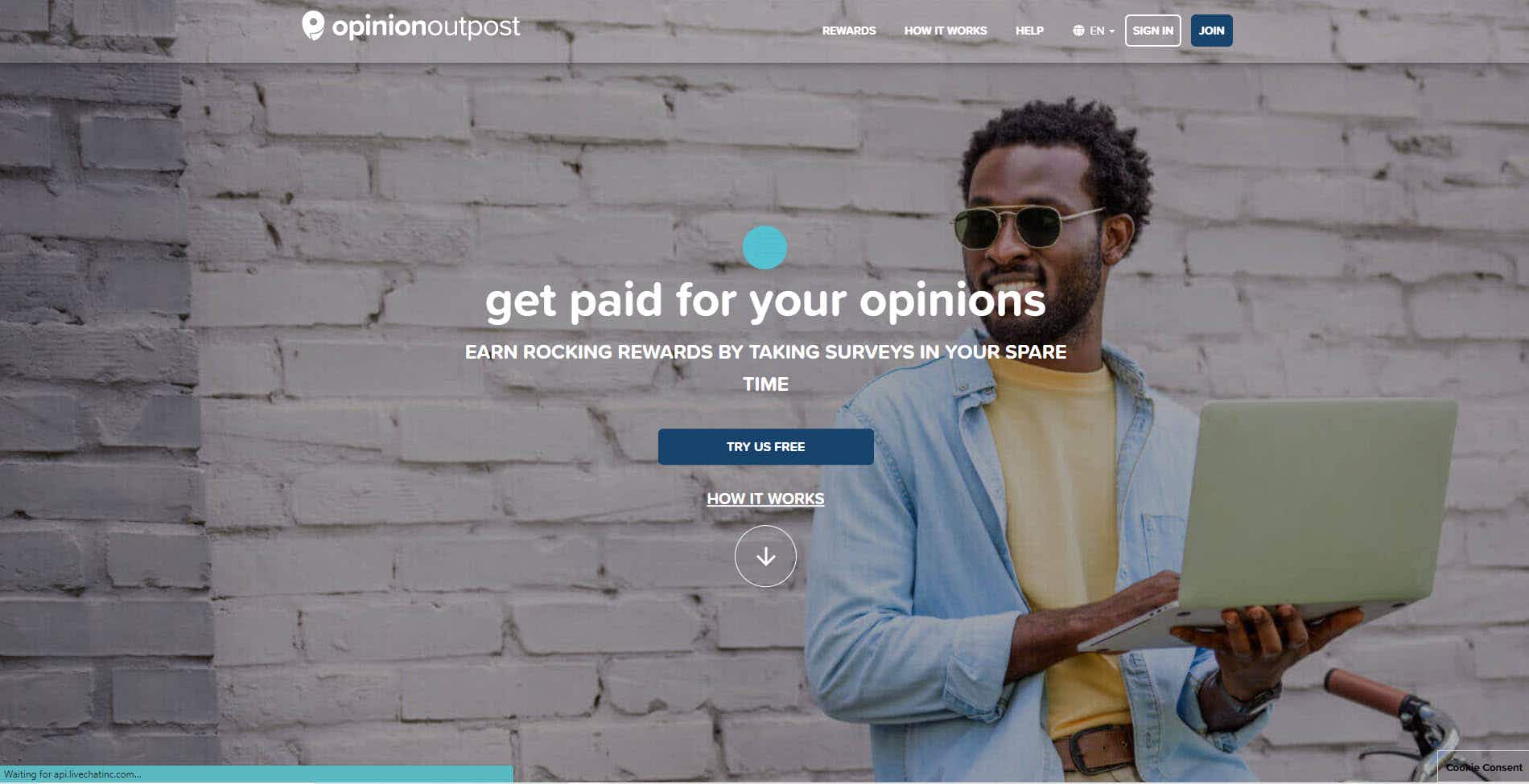 Opinion Outpost website homepage.