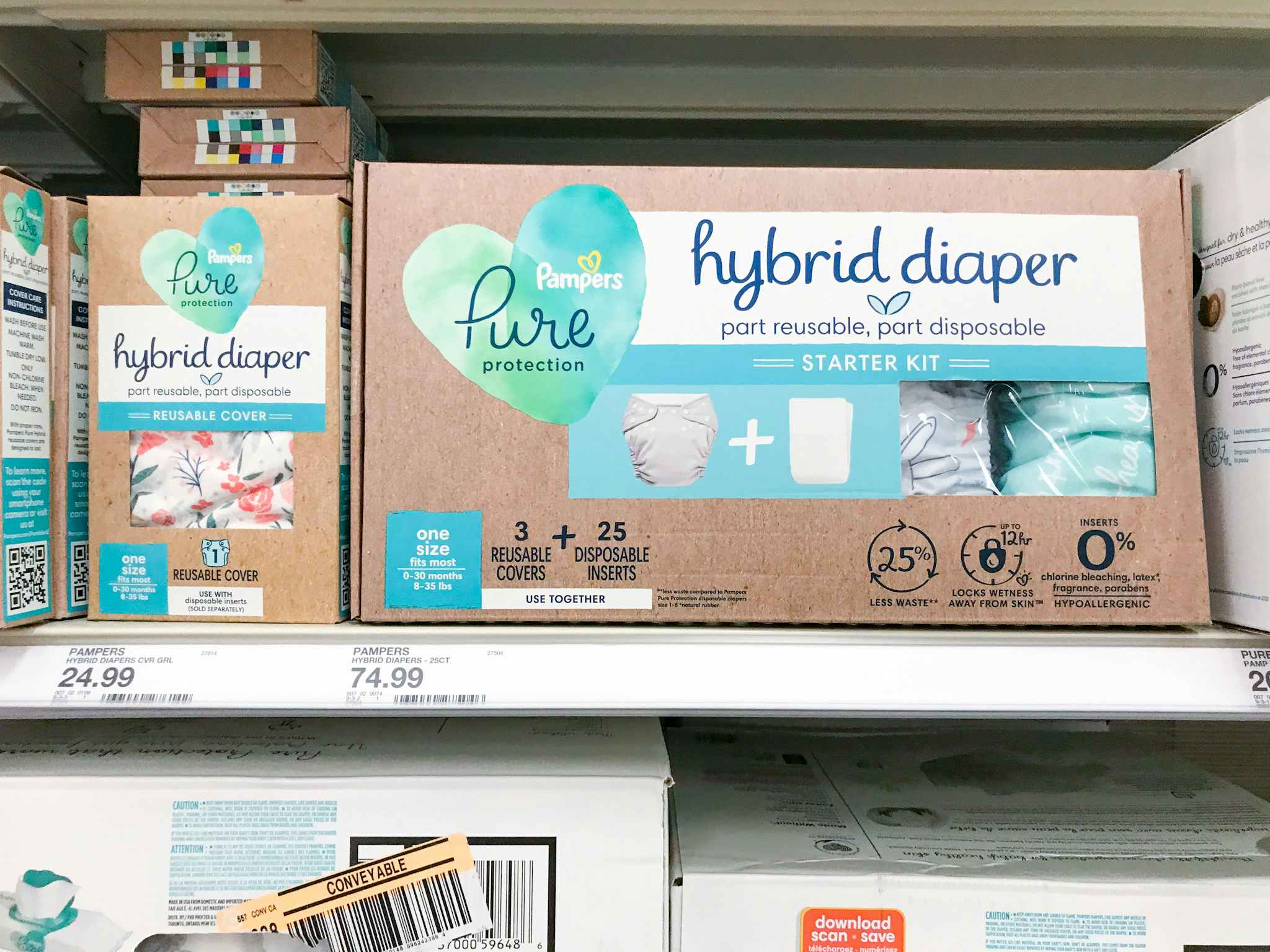 pampers pure protection hybrid diaper starter kit at target