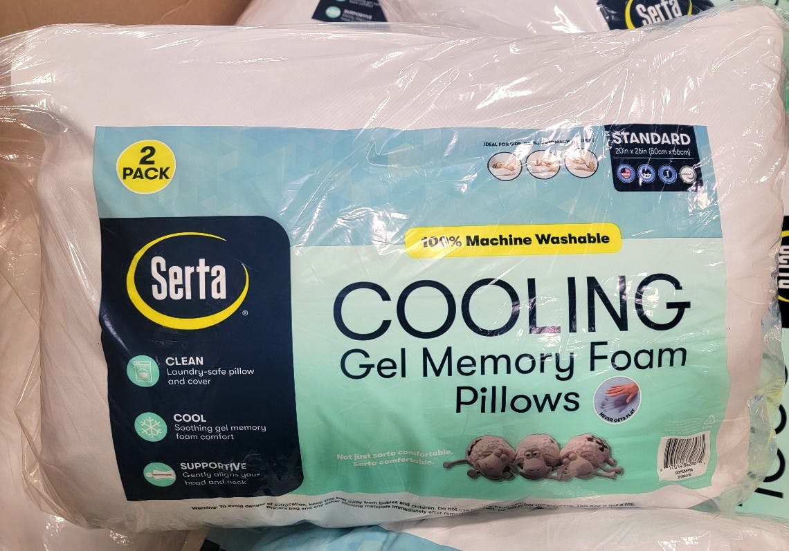 Serta Cooling Gel Memory Foam Pillows 2Pack, Only 12.98 at Sam's Club