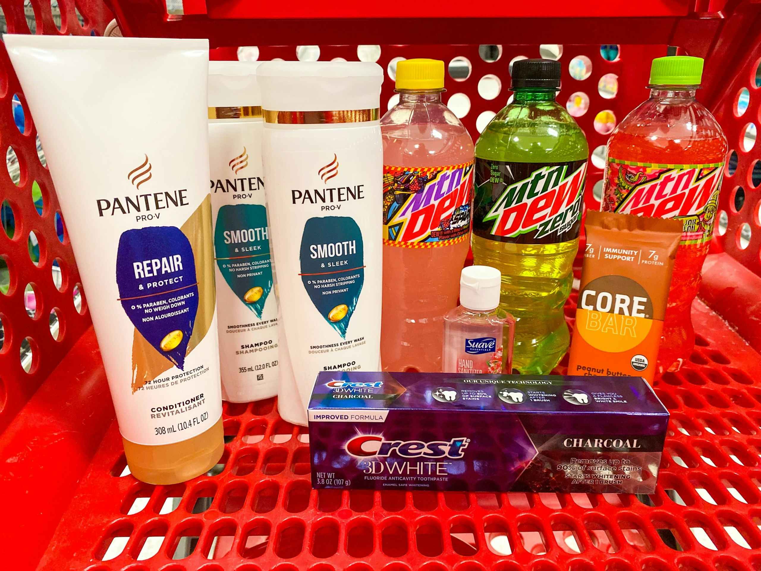 pantene crest mtn dew core and suave target shopping haul