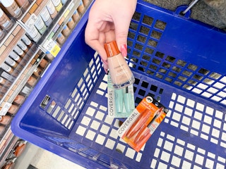 putting covergirl makeup in basket