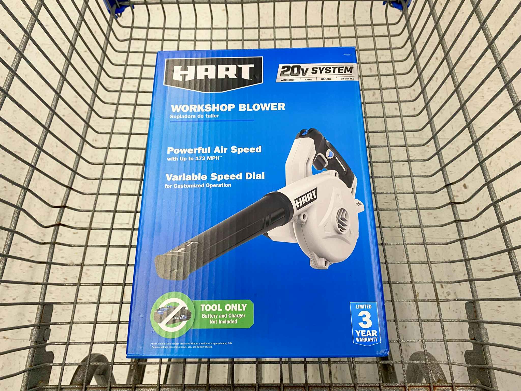 walmart hart workshop blower in cart