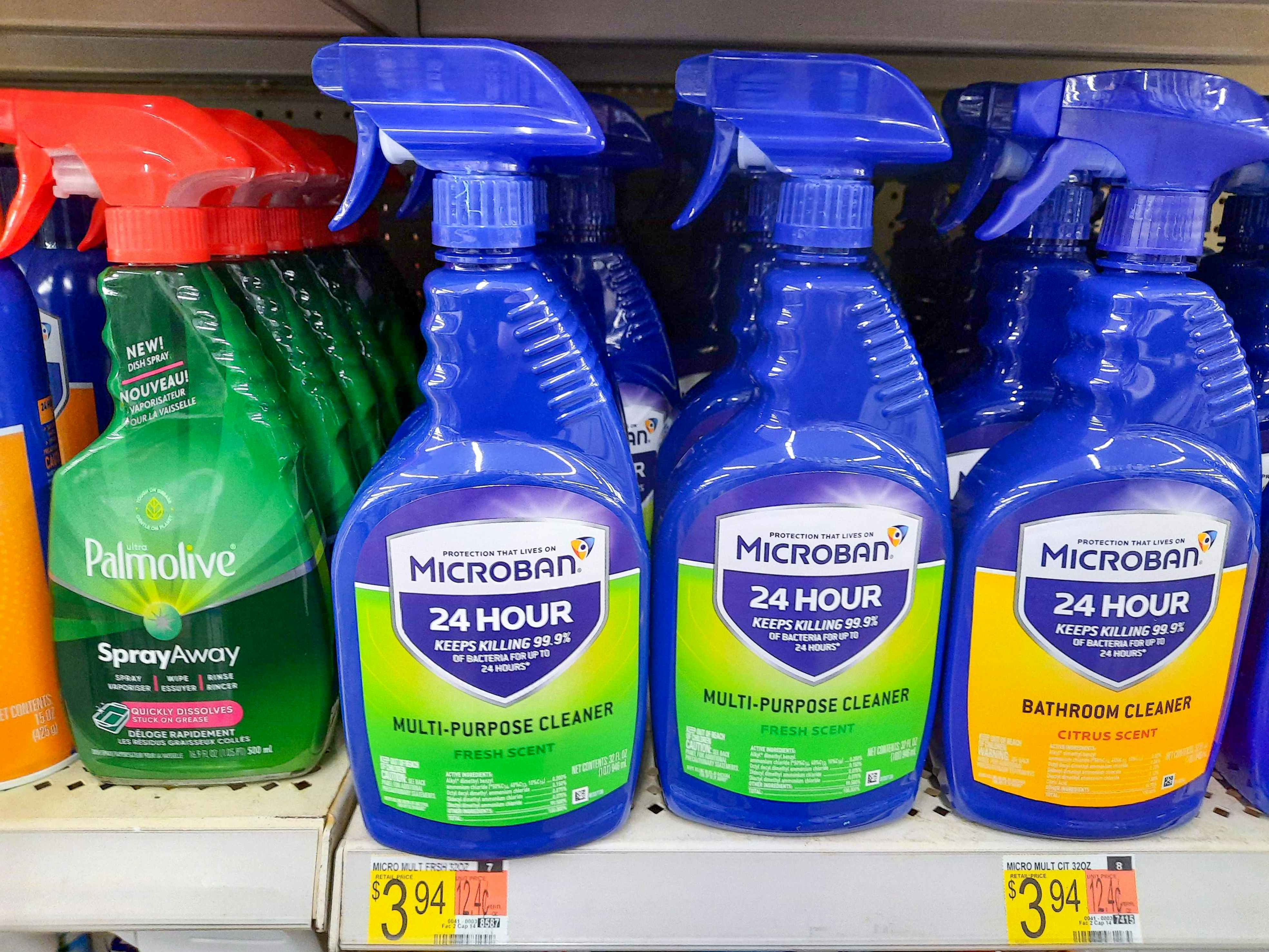 walmart microban multi-purpose cleaner on shelf