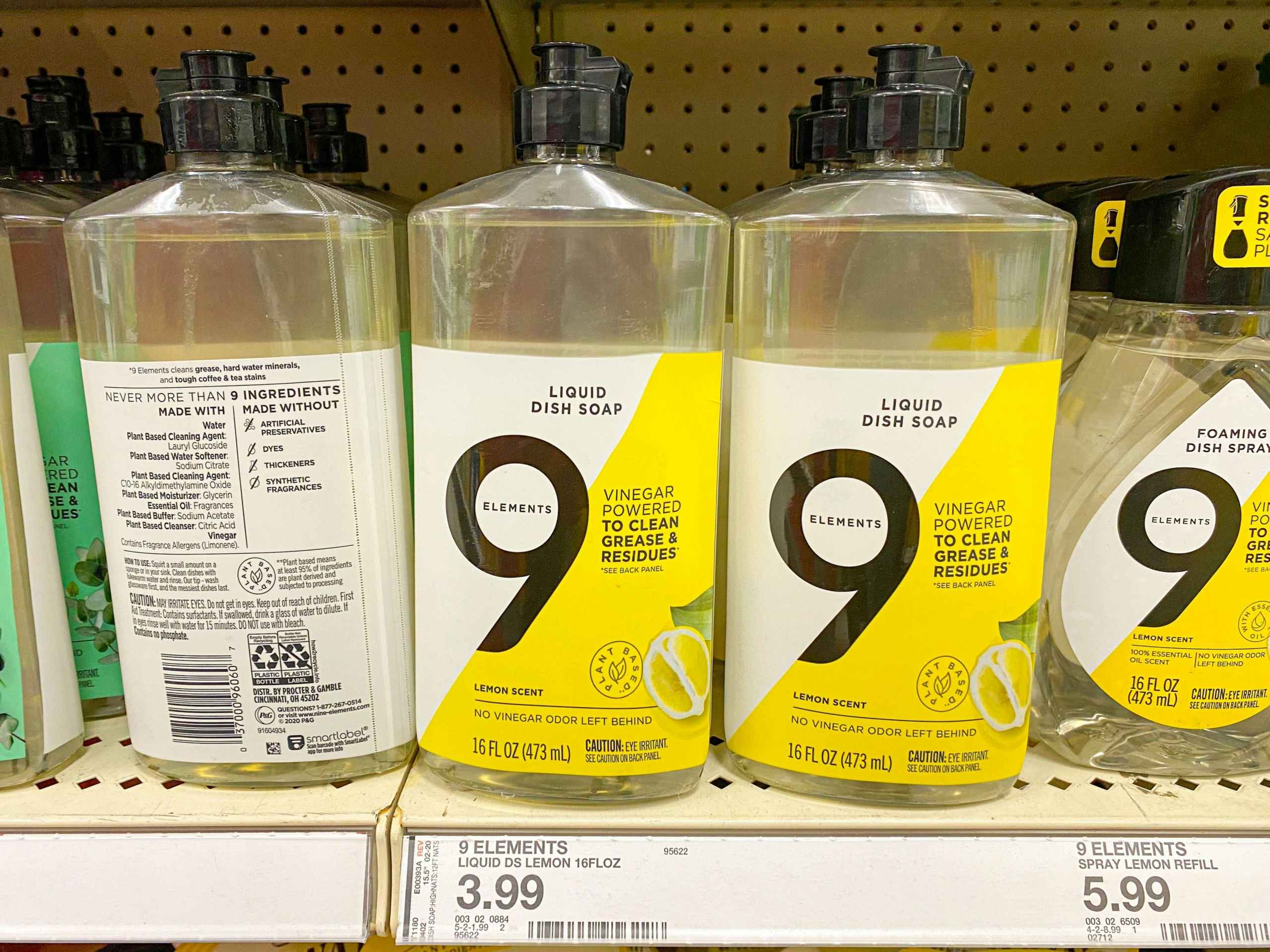 9 elements dish soap on target shelf