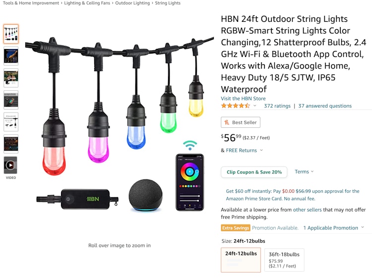 string lights on amazon