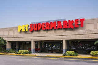 pet supermarket store building front entrance parking lot