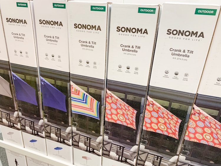 kohls sonoma goods for life 9 foot patio umbrella crank and tilt in store image 2022_6892