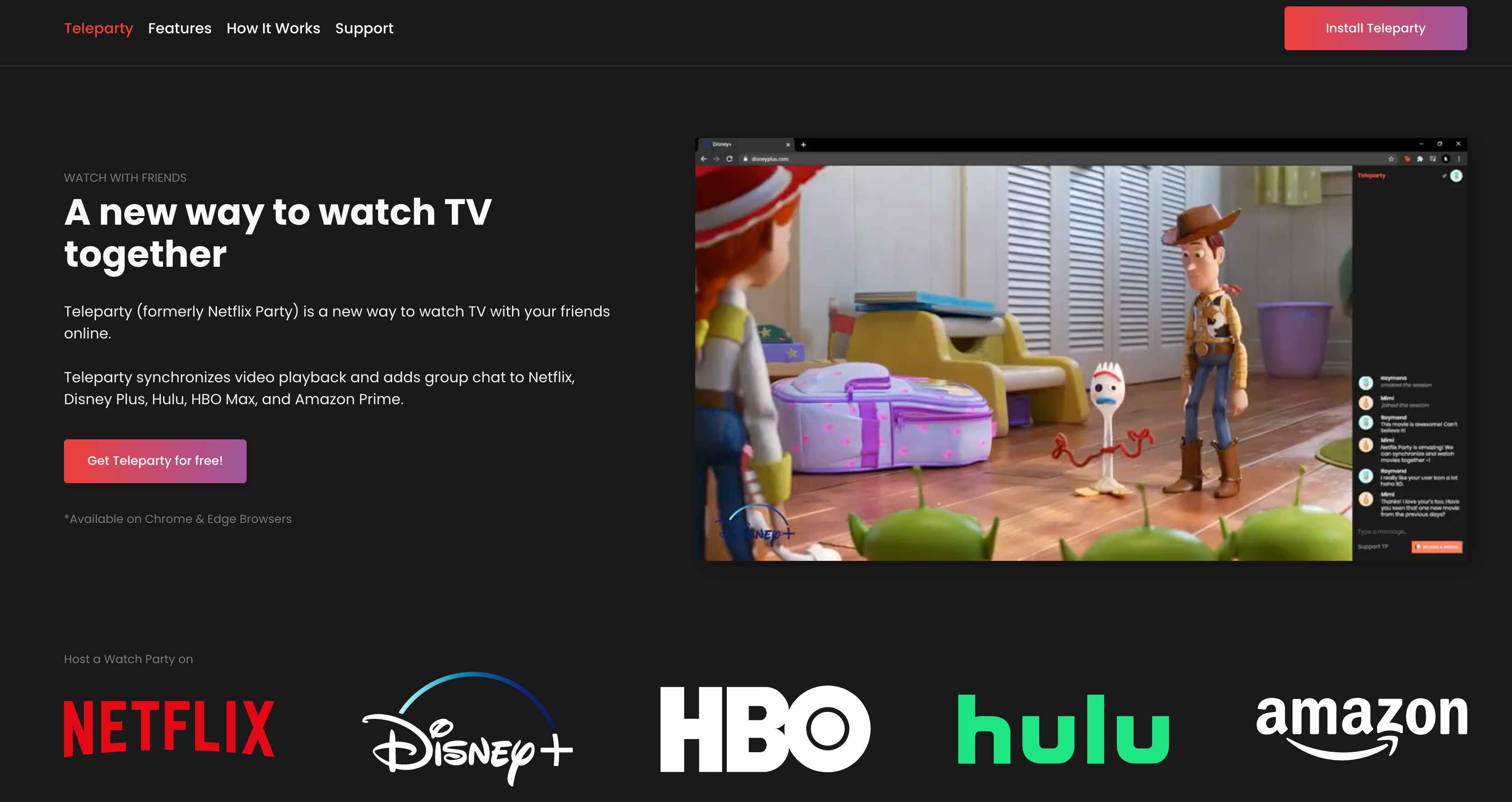screenshot of the teleplay chrome extension plugin for netflix