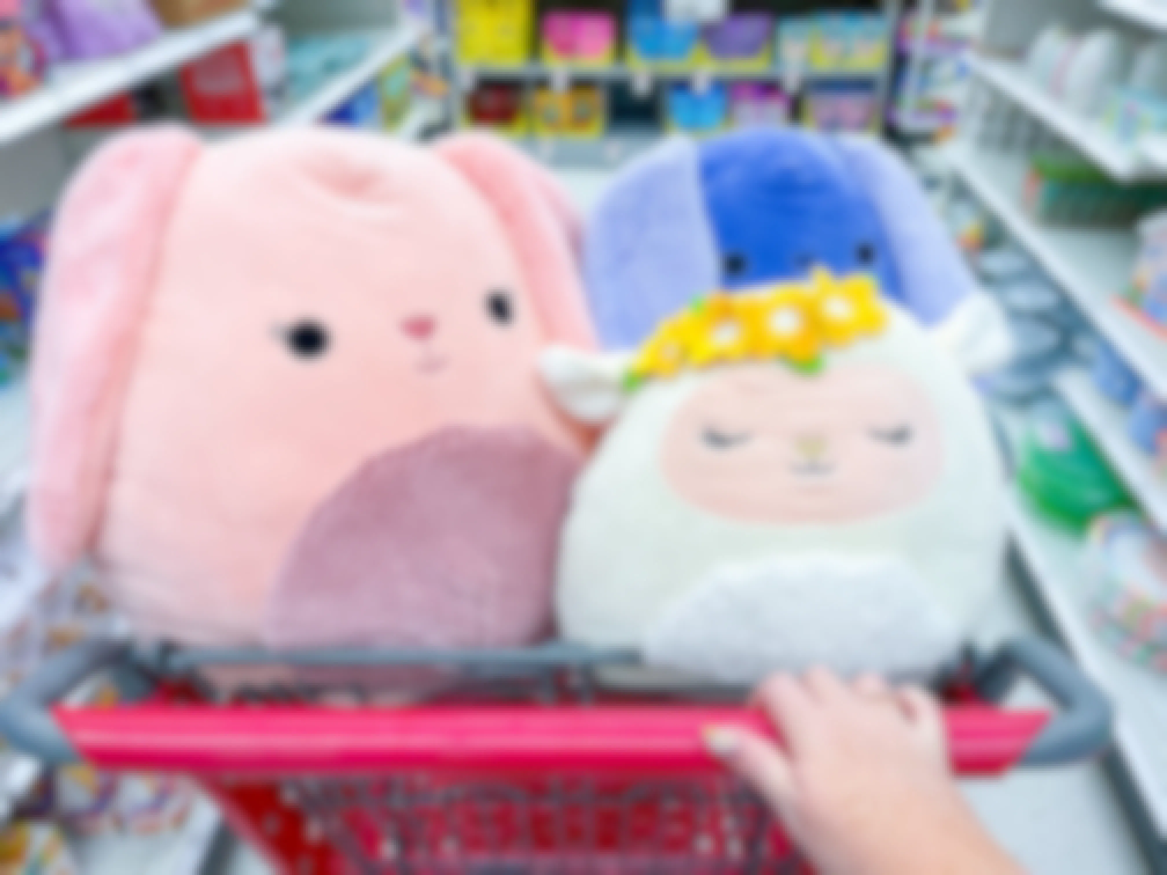 Squishmallows in a Target cart