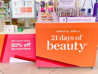 Ulta 21 days of beauty display table