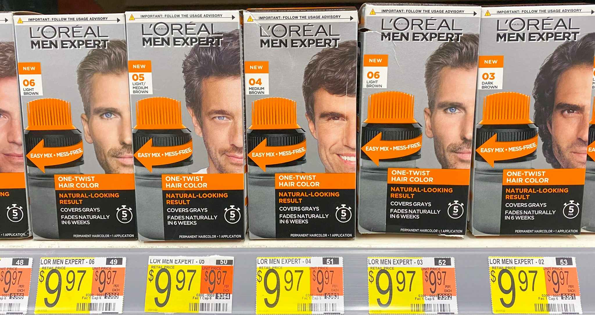 walmart loreal men expert hair color on shelf