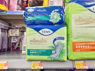 walmart tena intimates pads on shelf