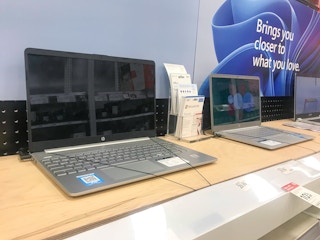 laptops on display at Target