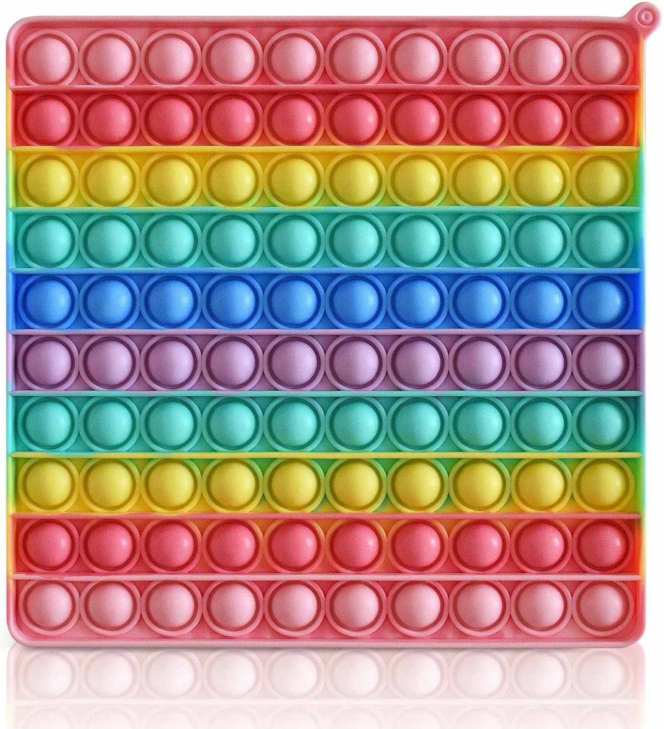 A rainbow fidget pop toy.