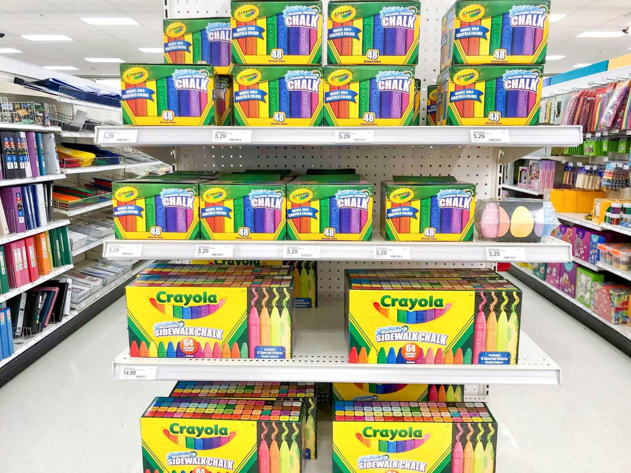 crayola sidewalk chalk on a target shelf
