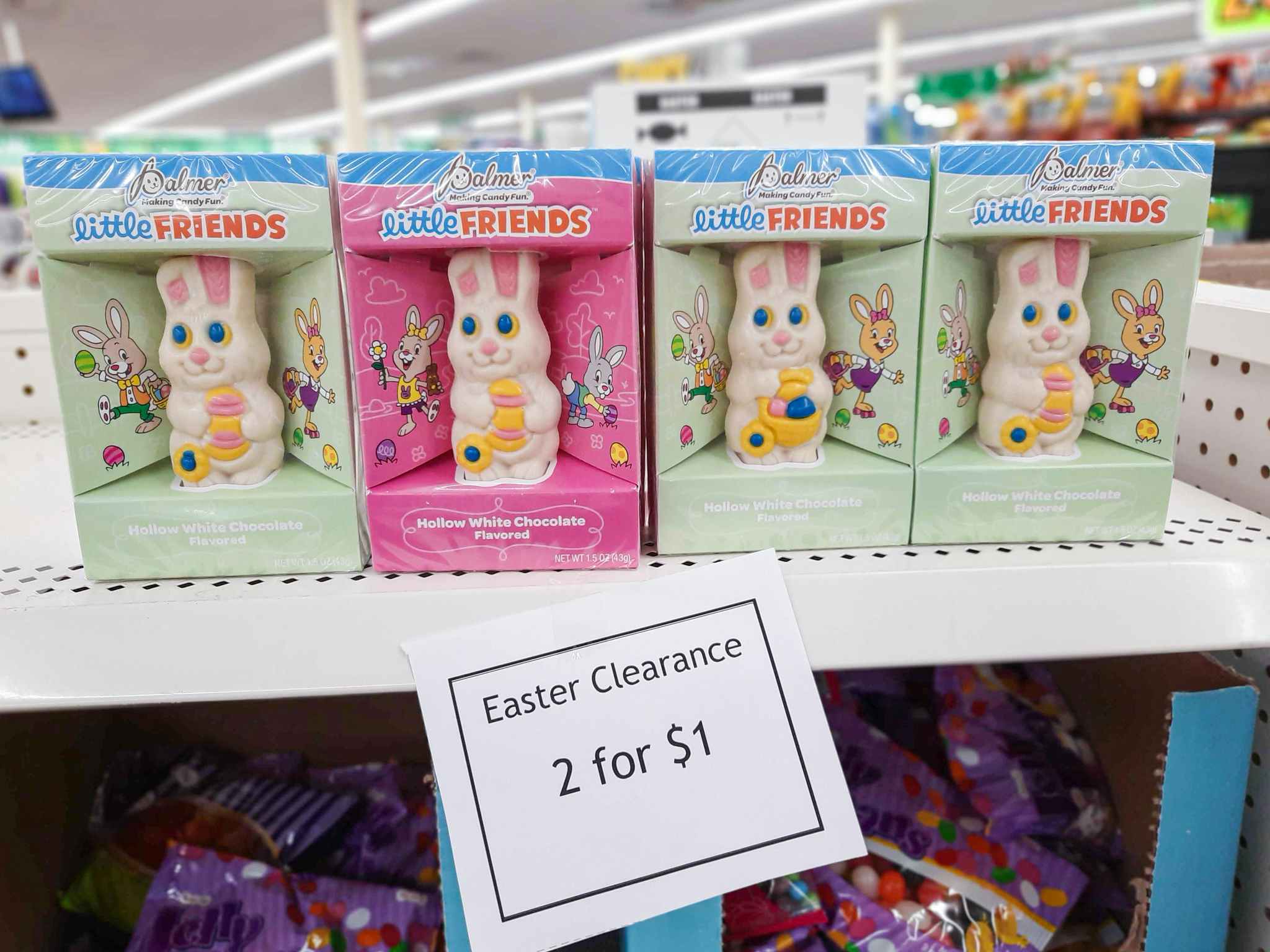 dollar tree easter clearance palmer bunnies on shelf