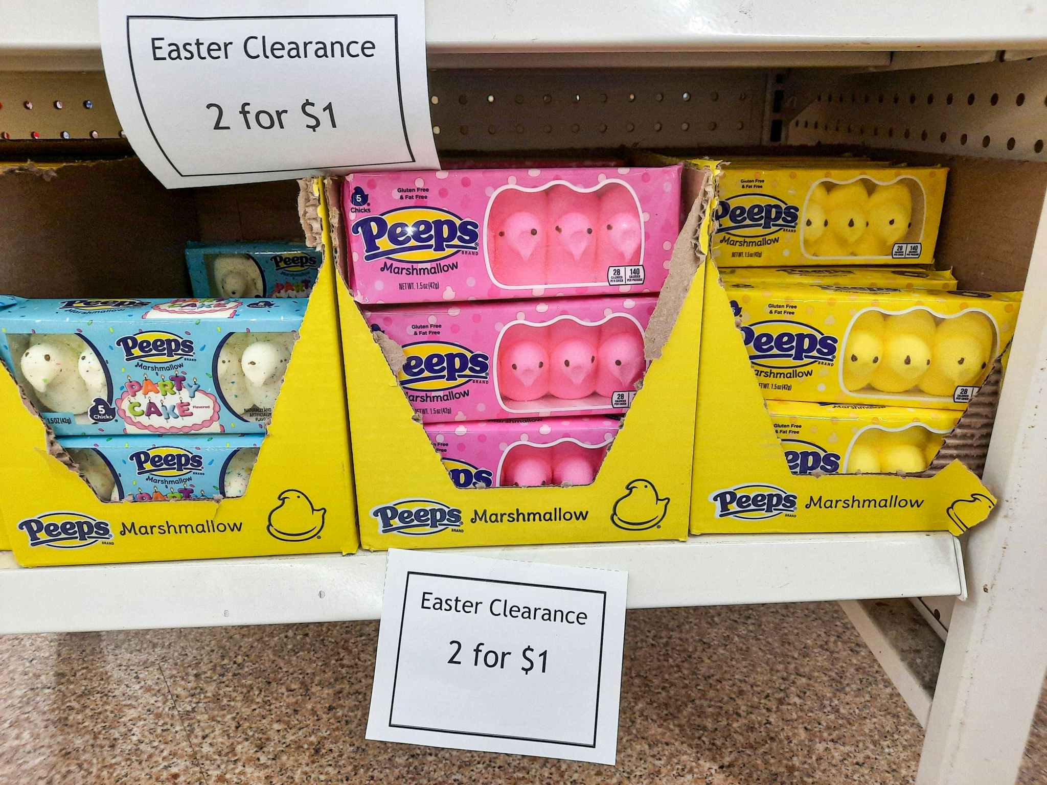 dollar tree easter clearance peeps on shelf