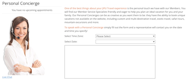 JIFU personal concierge page