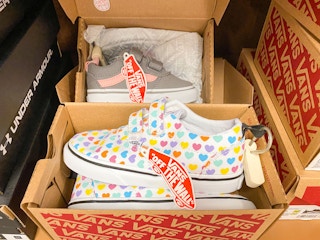 kids vans shoes in shoe boxes