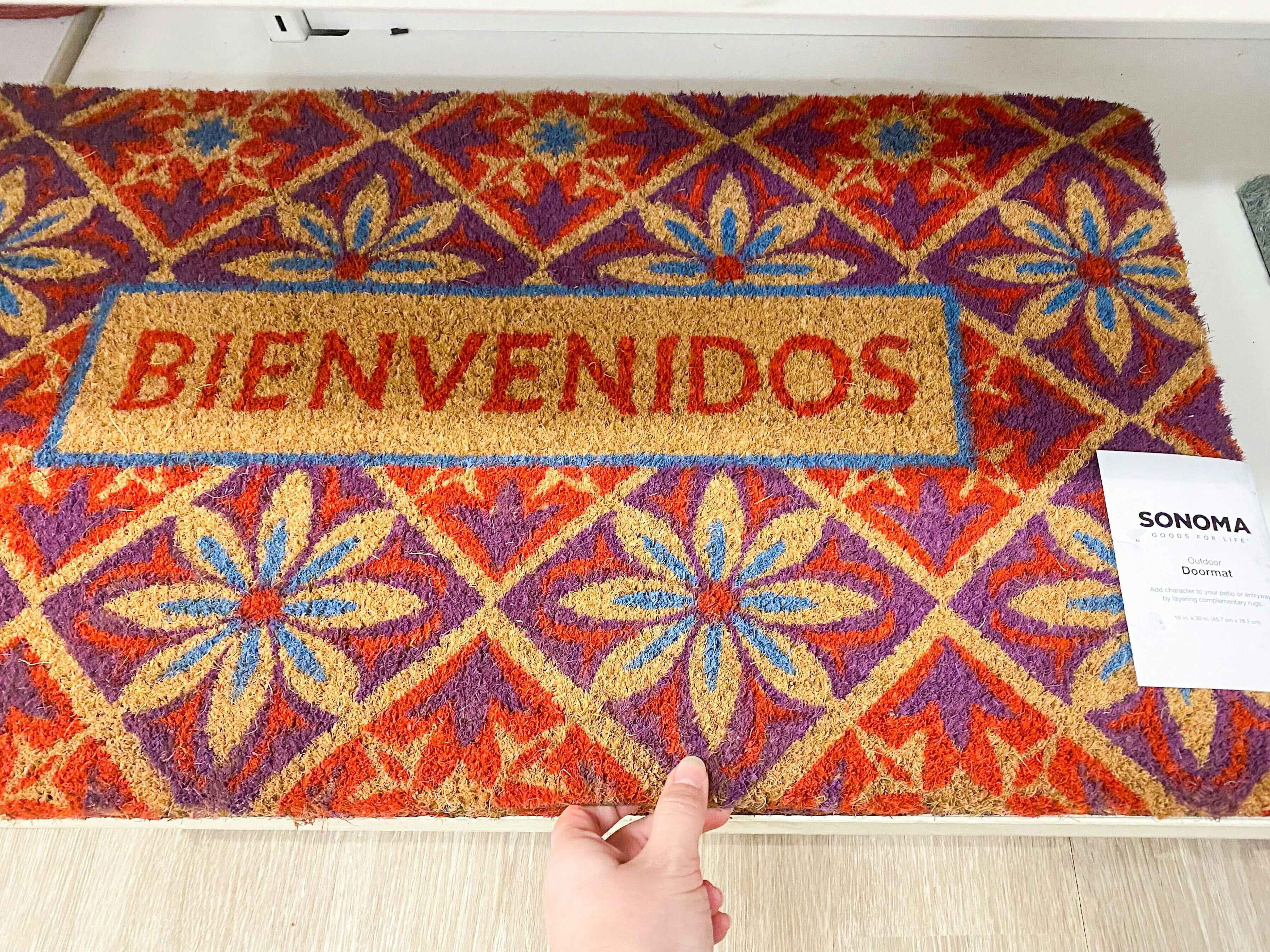 sonoma goods for life doormats on shelf at kohls