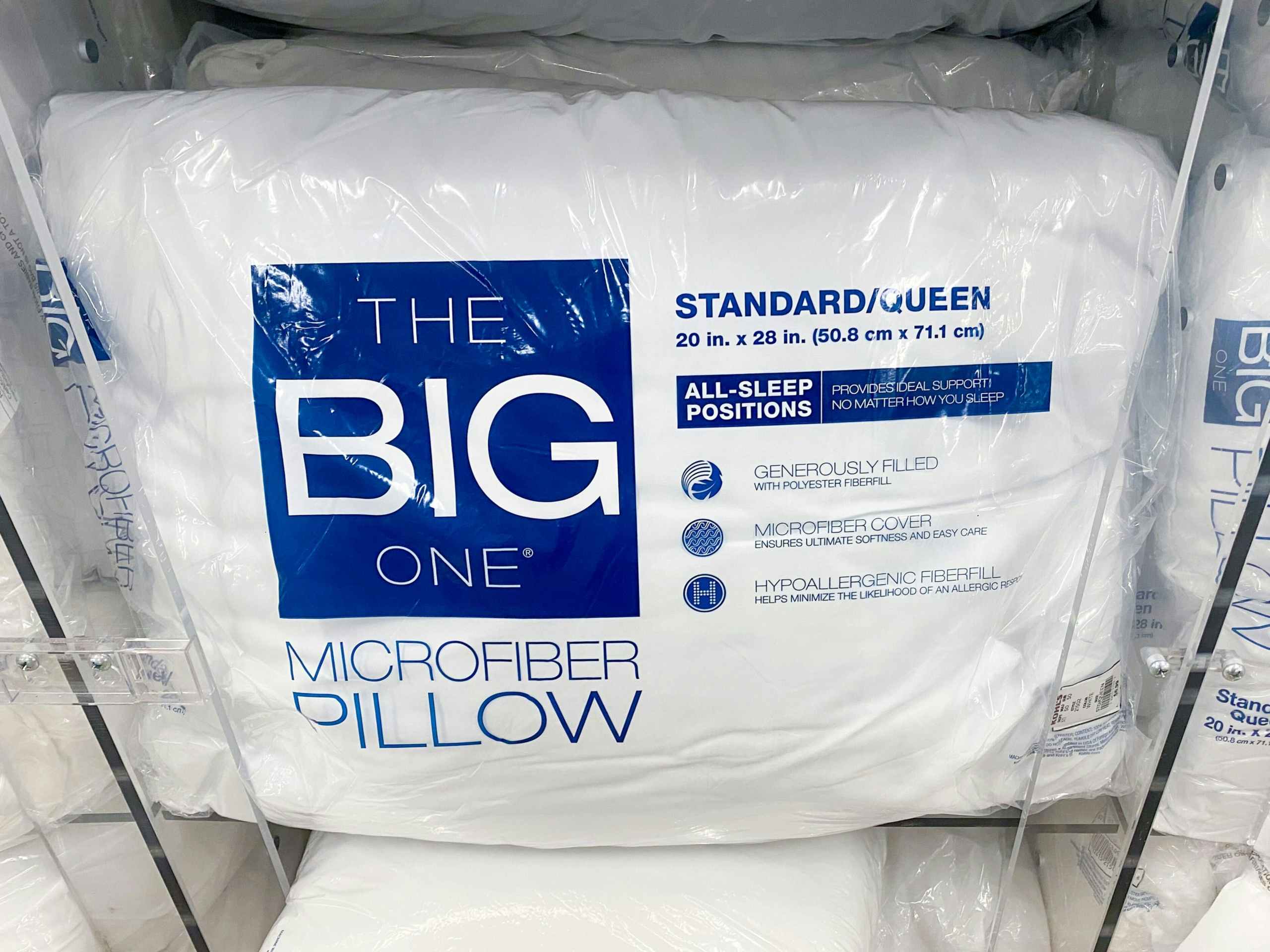 the big one microfiber standard pillow on shelf at kohls