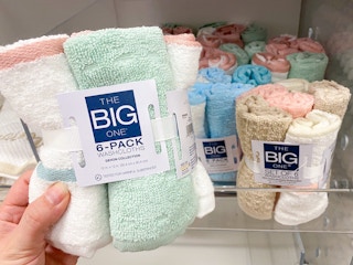 the big one 6 pack washcloths on shelf at kohls