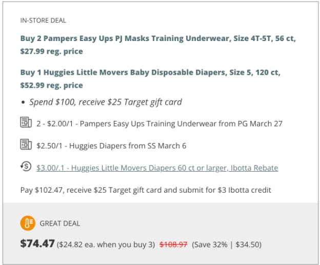 Pampers Huggies Target Deal