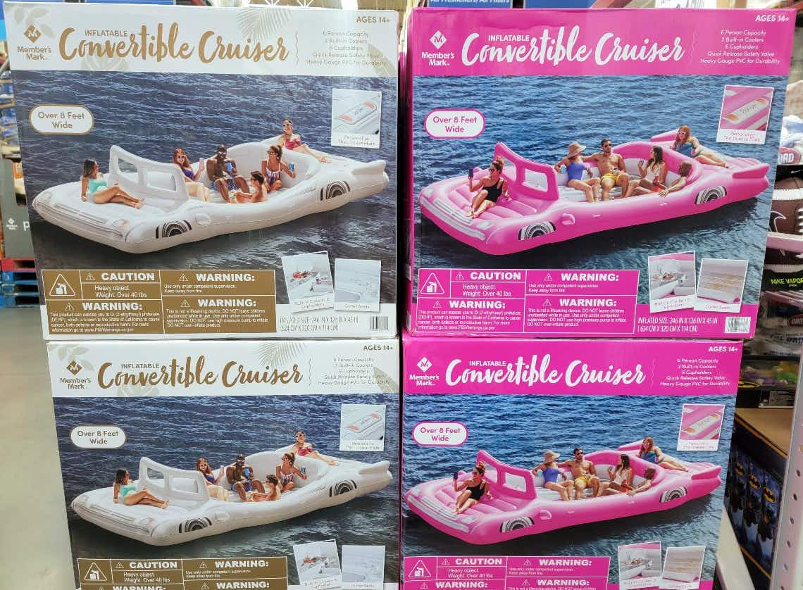 pink and white limo cruiser floats