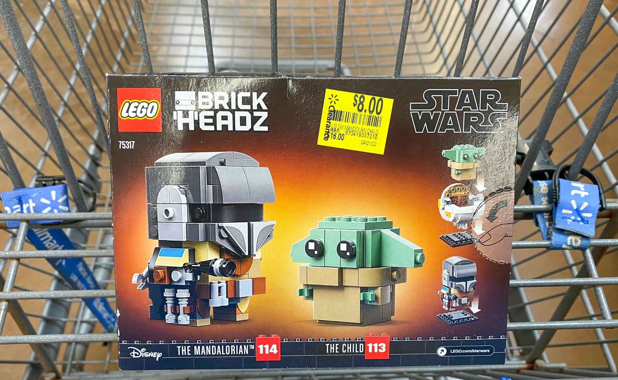 walmart lego brickheadz star wars mandalorian set in cart