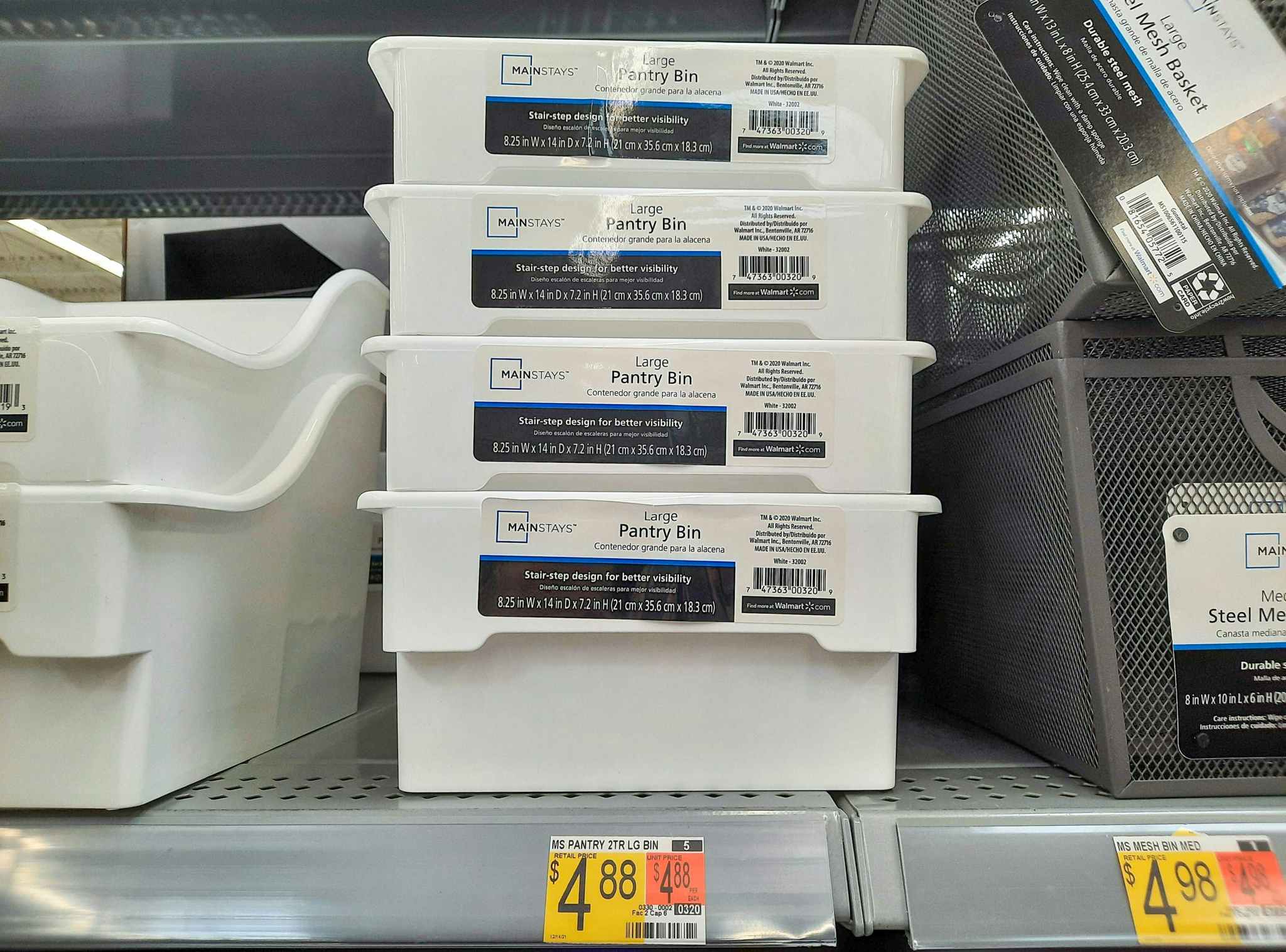 Mainstays Large Pantry Bin at Walmart