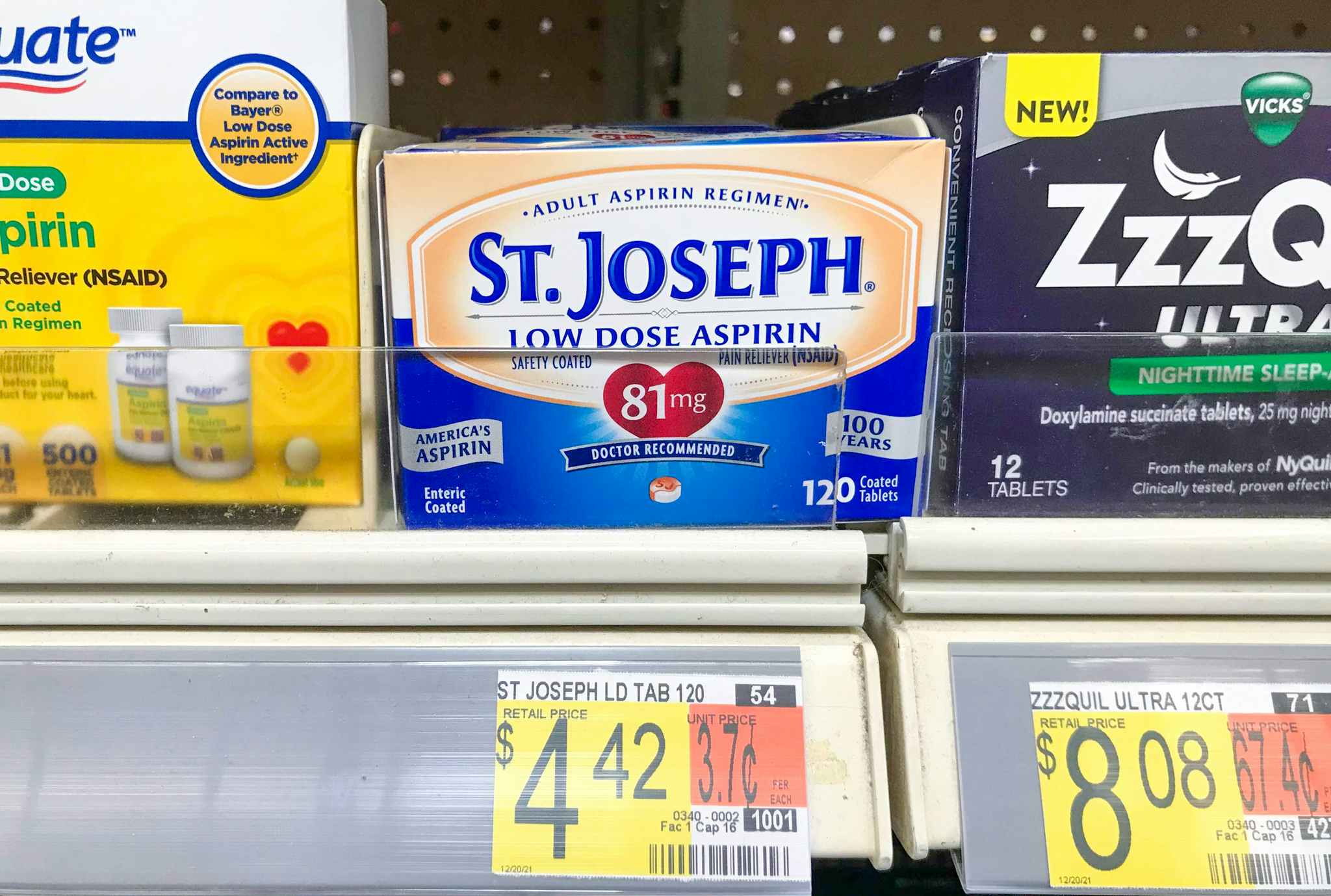 St. Joseph Low Dose Asprin at Walmart