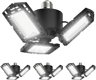 A pack of four LED garage lights.
