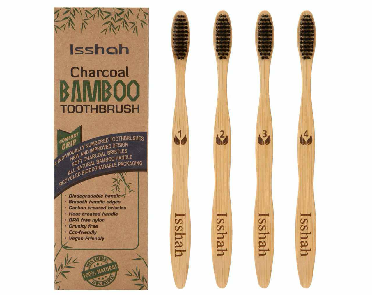 Biodegradable Eco-Friendly Bamboo Charcoal Toothbrushes
