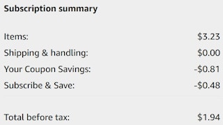 An Amazon subscription ending in $1.94.