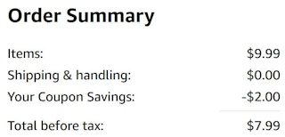An Amazon order summary ending in $7.99.