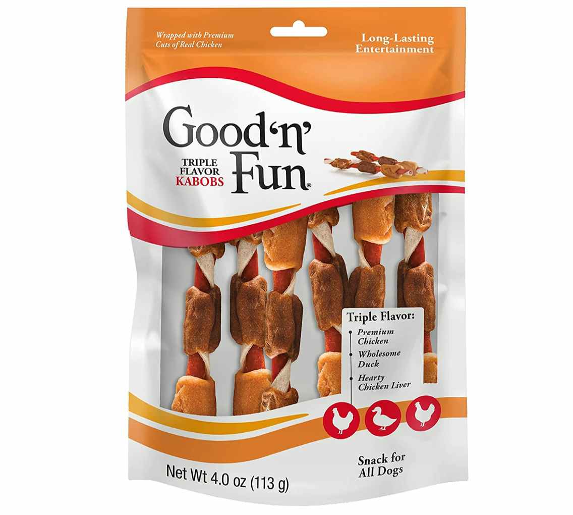 Good'N'Fun Triple Flavored Rawhide Kabobs Dog Treats