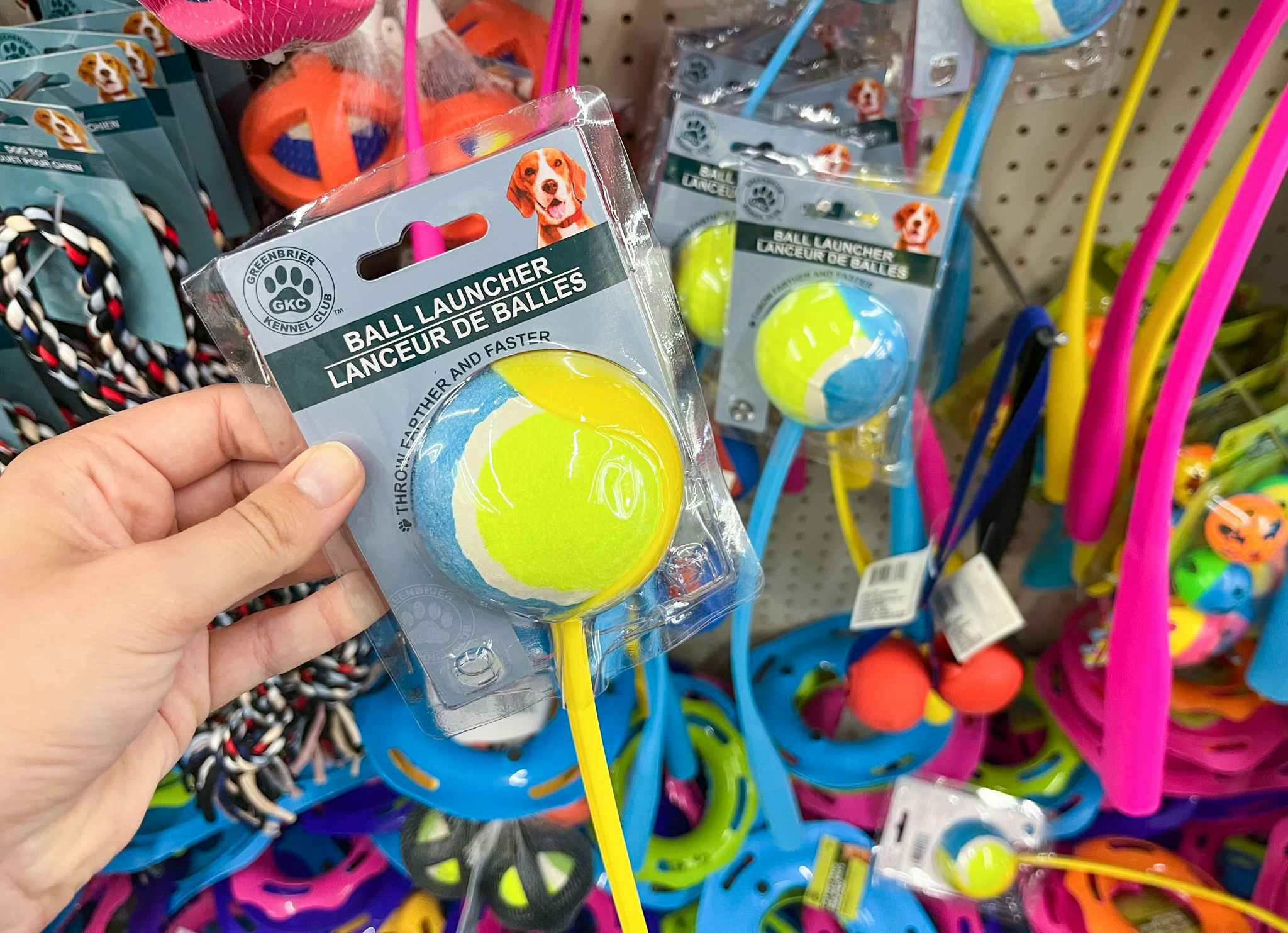 Greenbrier Kennel Club Ball Launcher With Ball dog toy at Dollar Tree