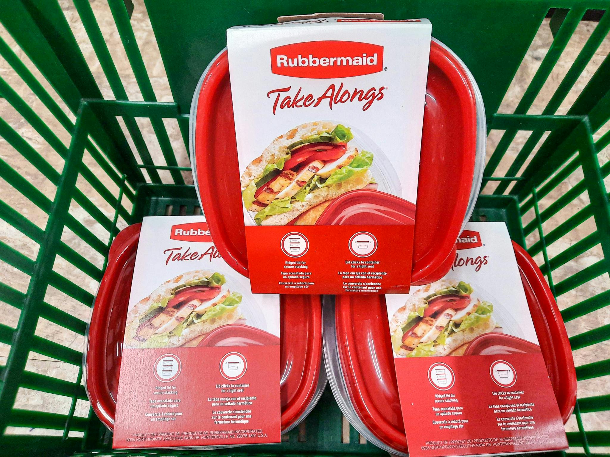 Rubbermaid Take Alongs Food Storage Containers in Dollar Tree shopping basket