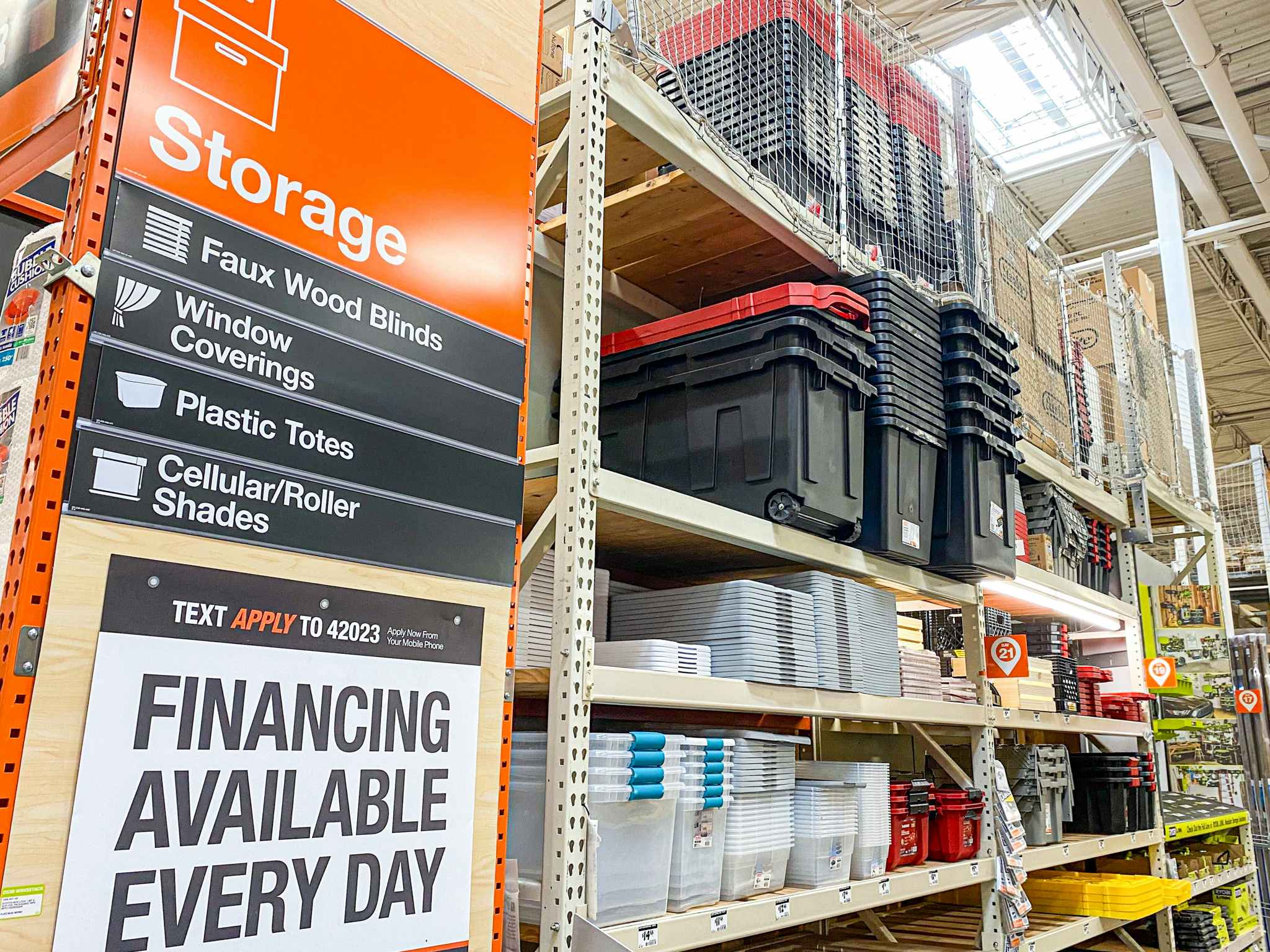 Storage aisle at Home Depot