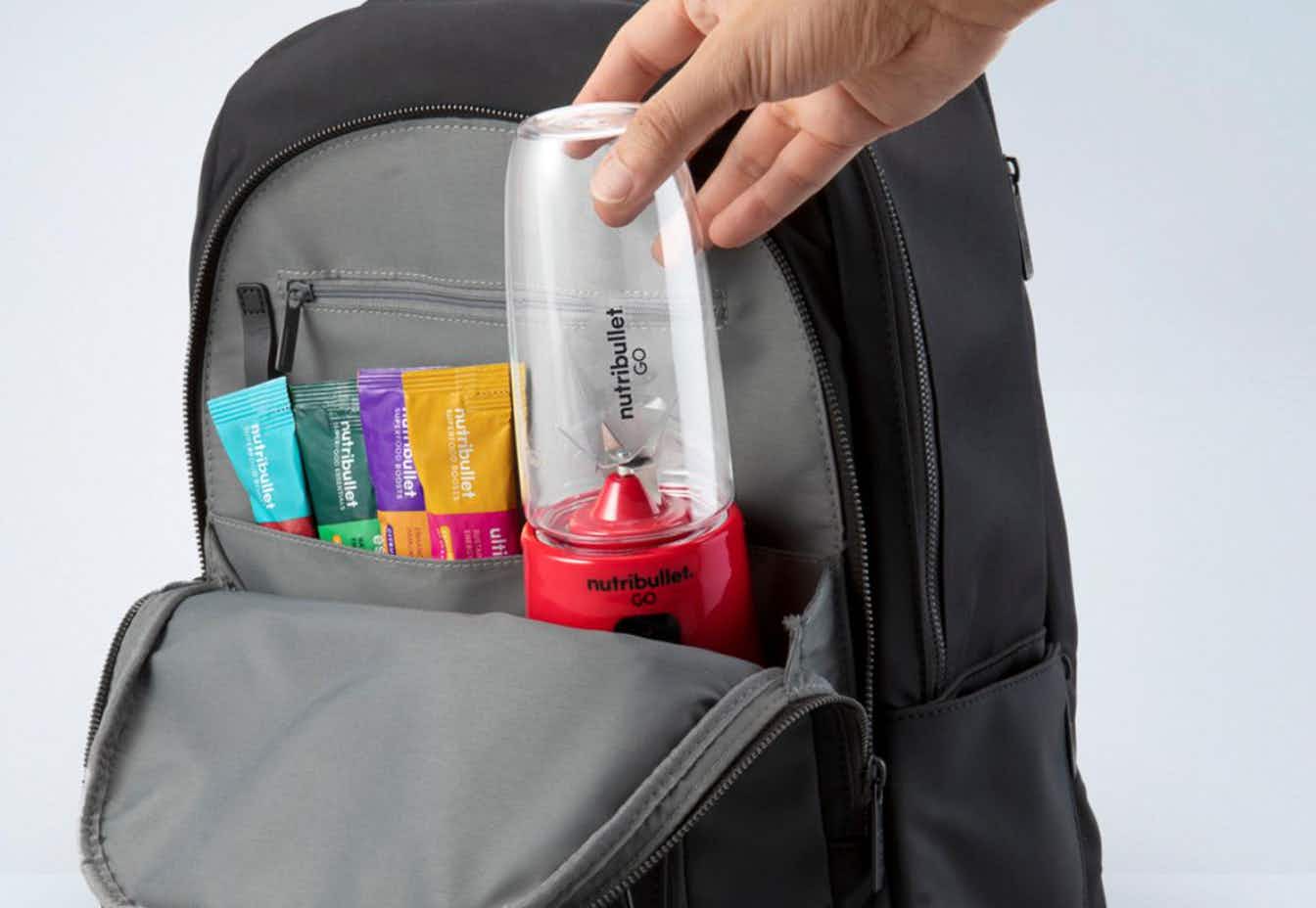 HSN Nutribullet Go in backpack
